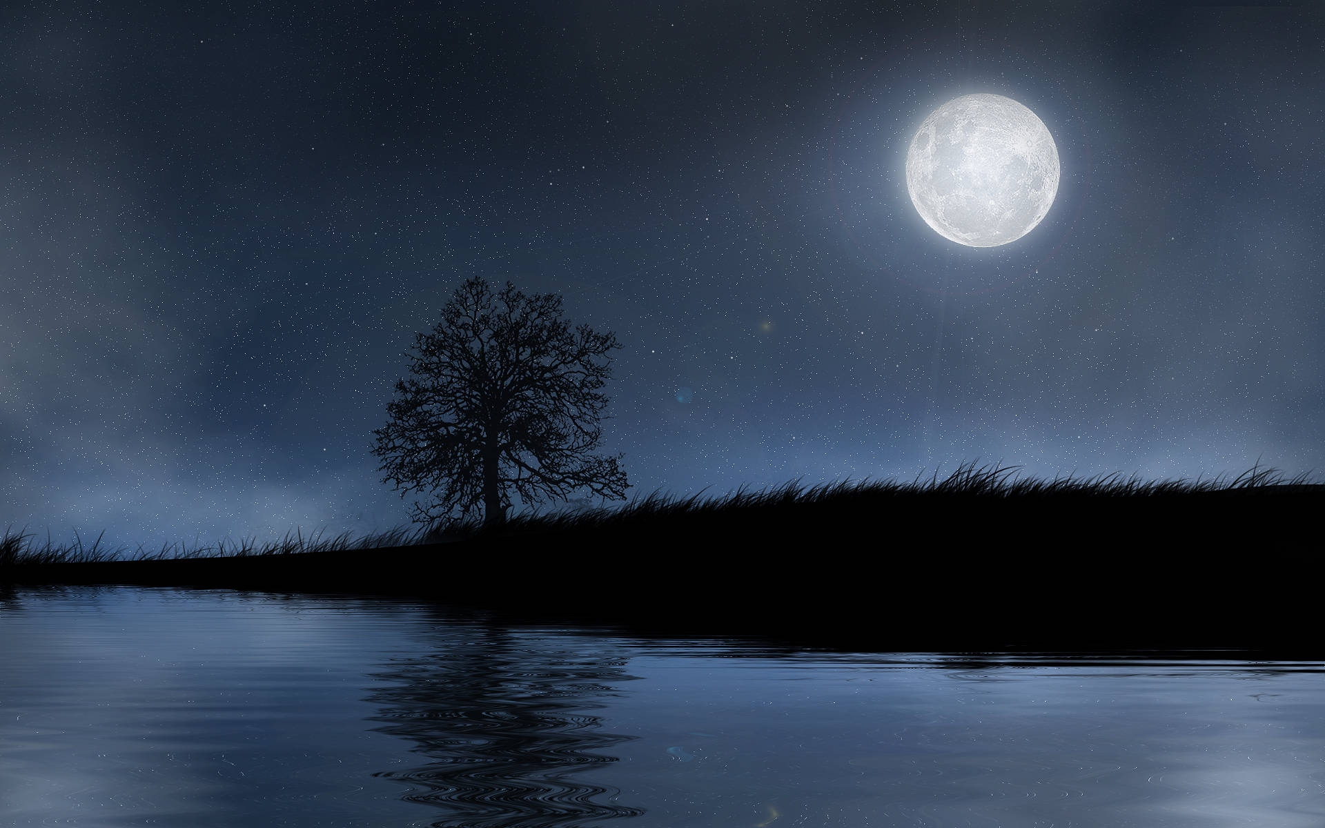 Moon Night Sky Wallpaper