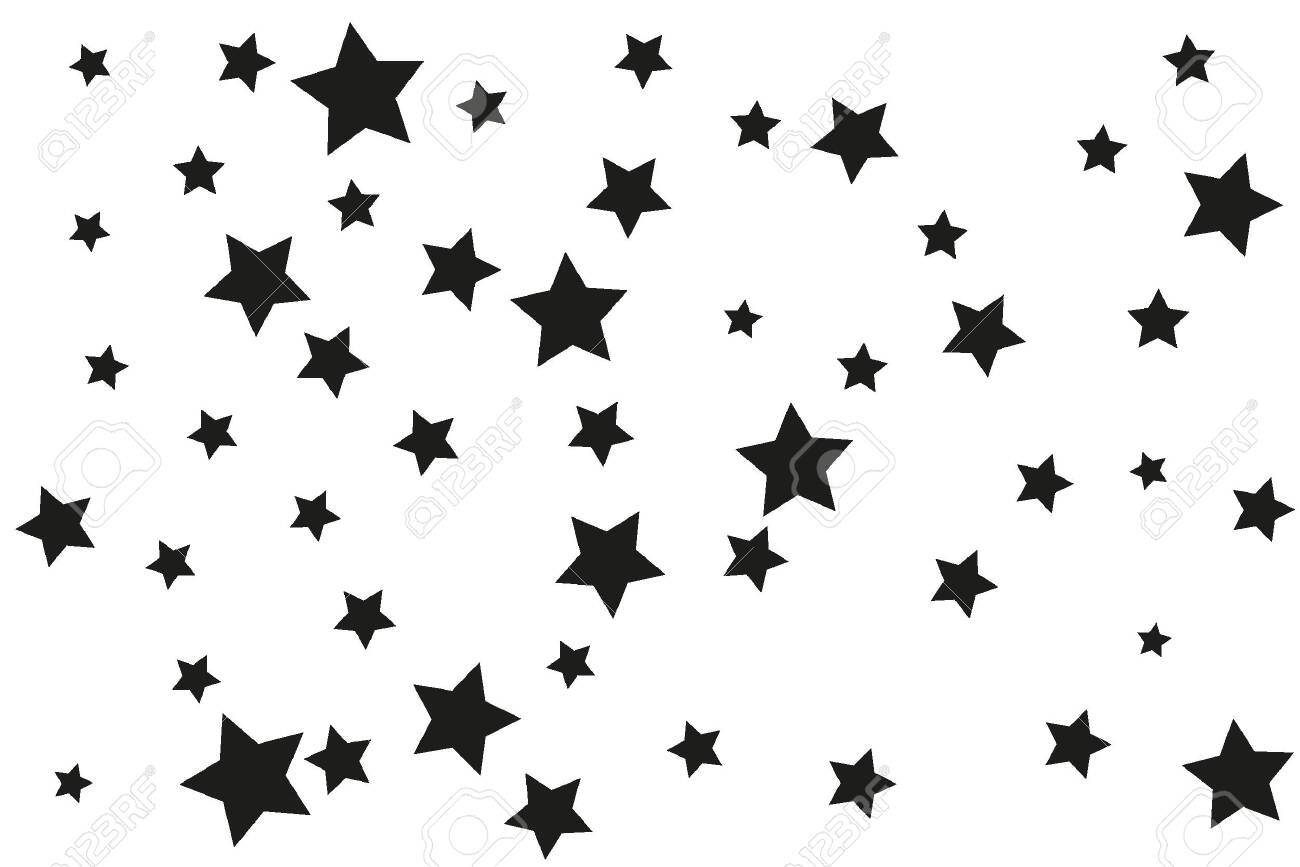Black Stars Confetti Background Original Vector Illustration