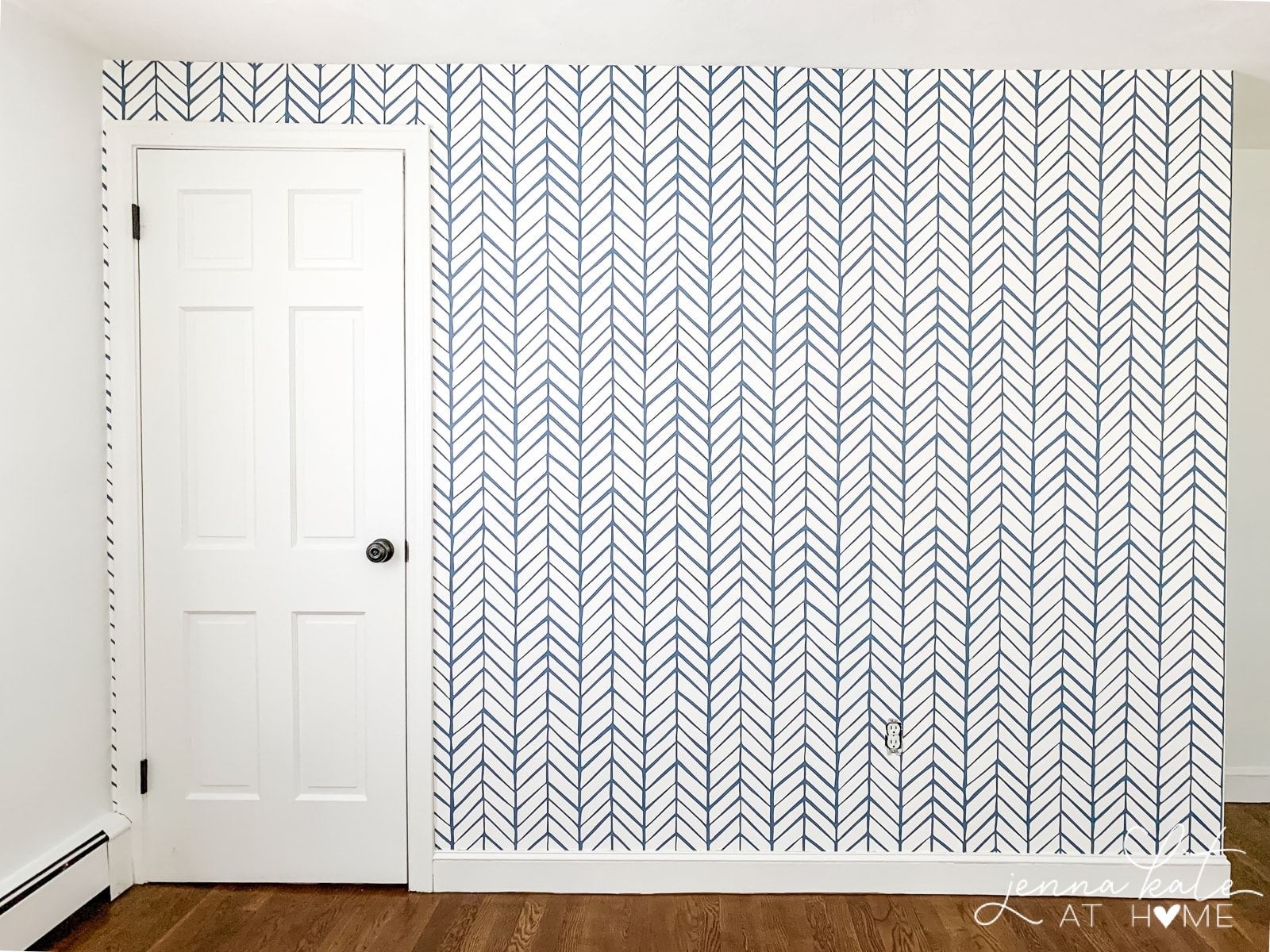 Diy Tutorial Nursery Wallpaper Accent Wall Jenna Kate At Home