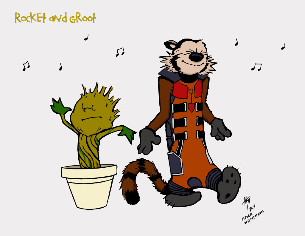 Rocket And Groot By Adamtupper