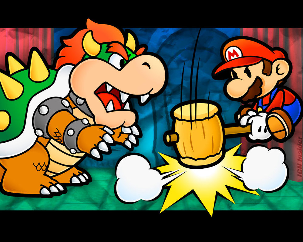 Paper Mario Bowser vs Mario by BowserKoopa5 999x799