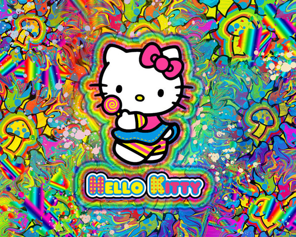 Wallpaper Hello Kitty Warna Warni Color Full HD Dp