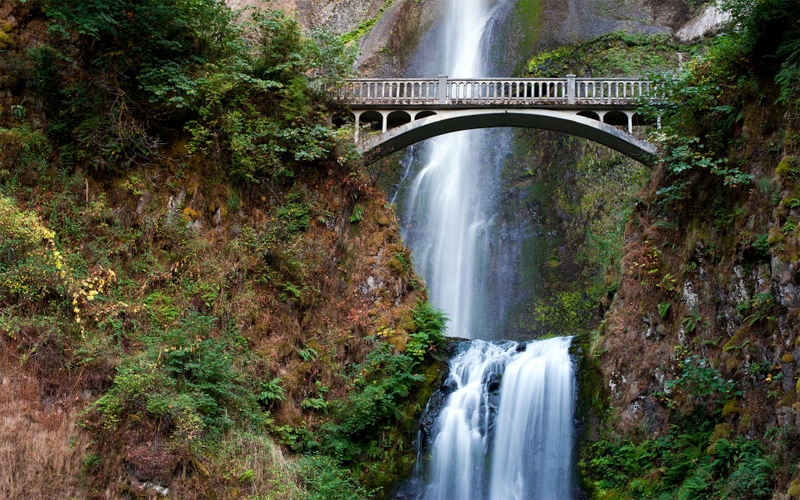 Water Nature Bridges Oregon Waterfalls Waterscapes Wallpaper