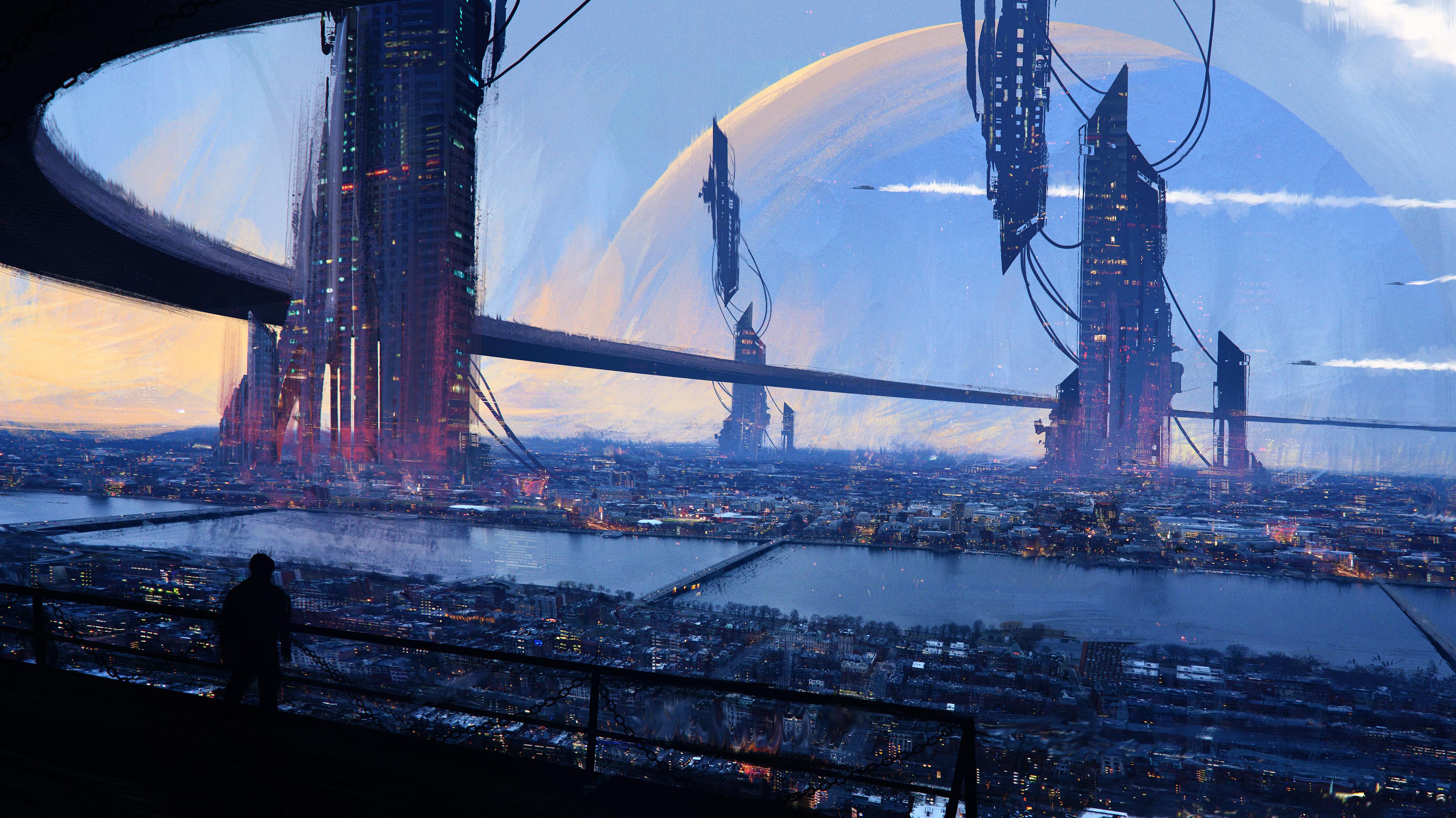 Sci Fi City 4k Ultra HD Wallpaper By Tim Blandin