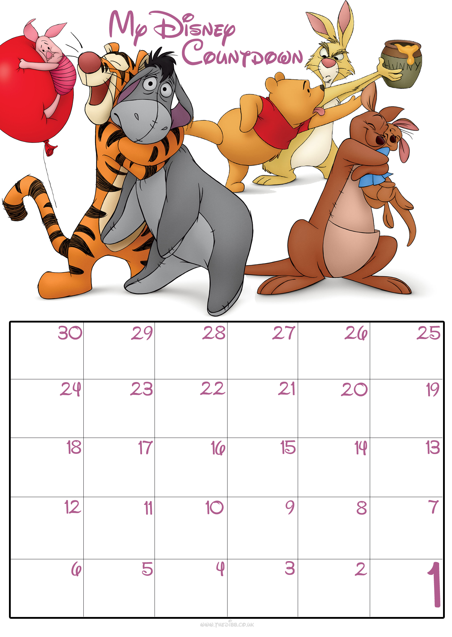 Day Disney Countdown Calendar S