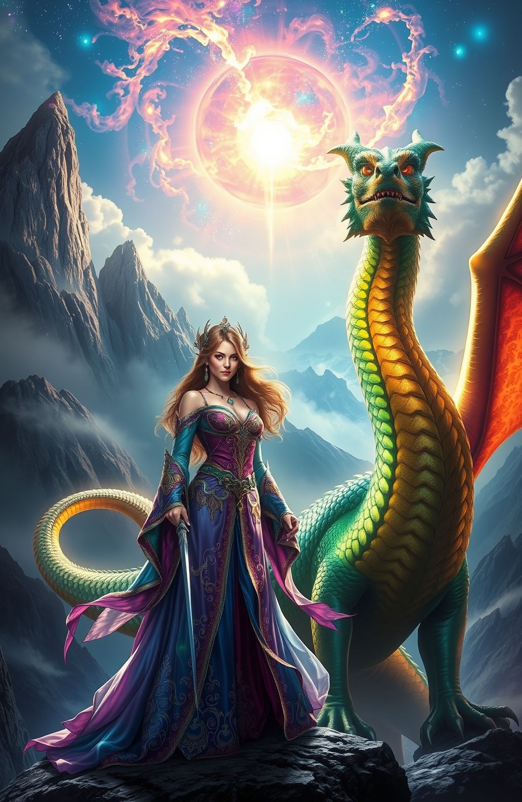 Woman And Dragon Wallpaper