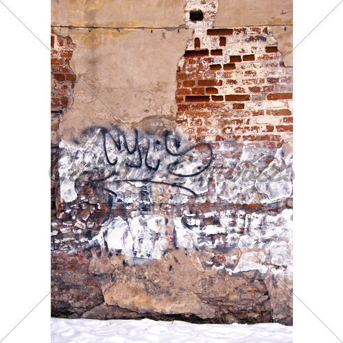 Old Brick Wall With Graffiti Gl Stock Image