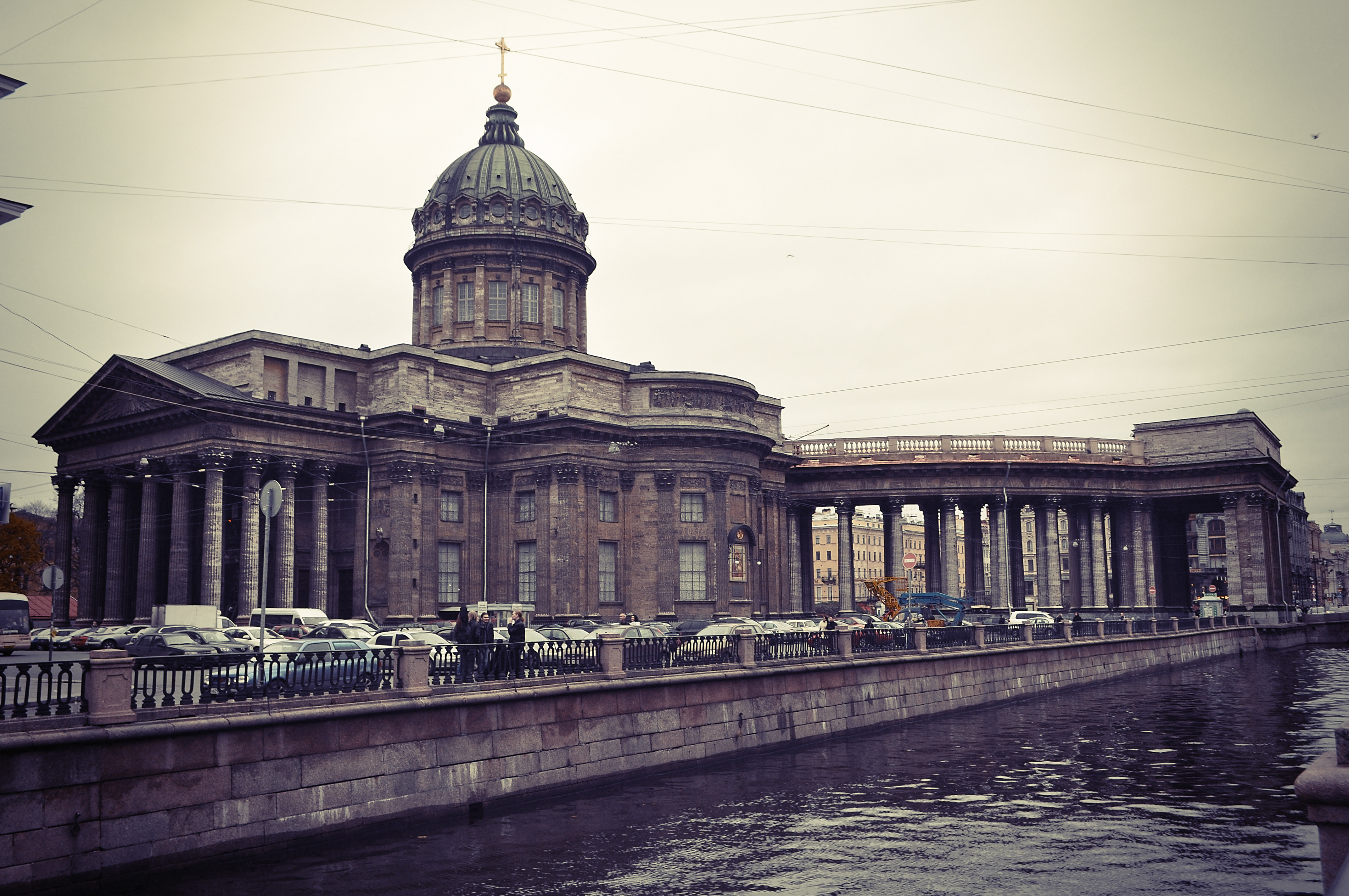 St Petersburg Quay River Kazan Cathedral Stock Photos