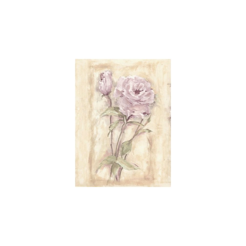 Wallpaper Border Gramercy Designer Lavender Purple Pink Floral Rose