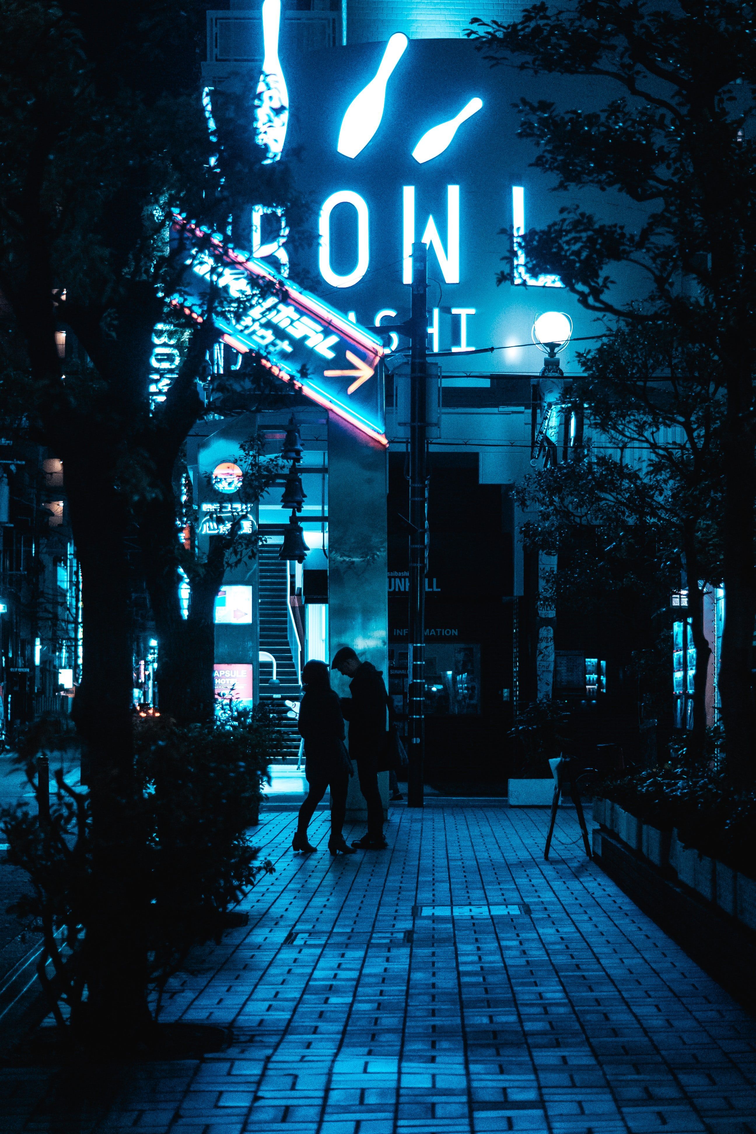 Blue Aesthetic Neon Wallpaper On