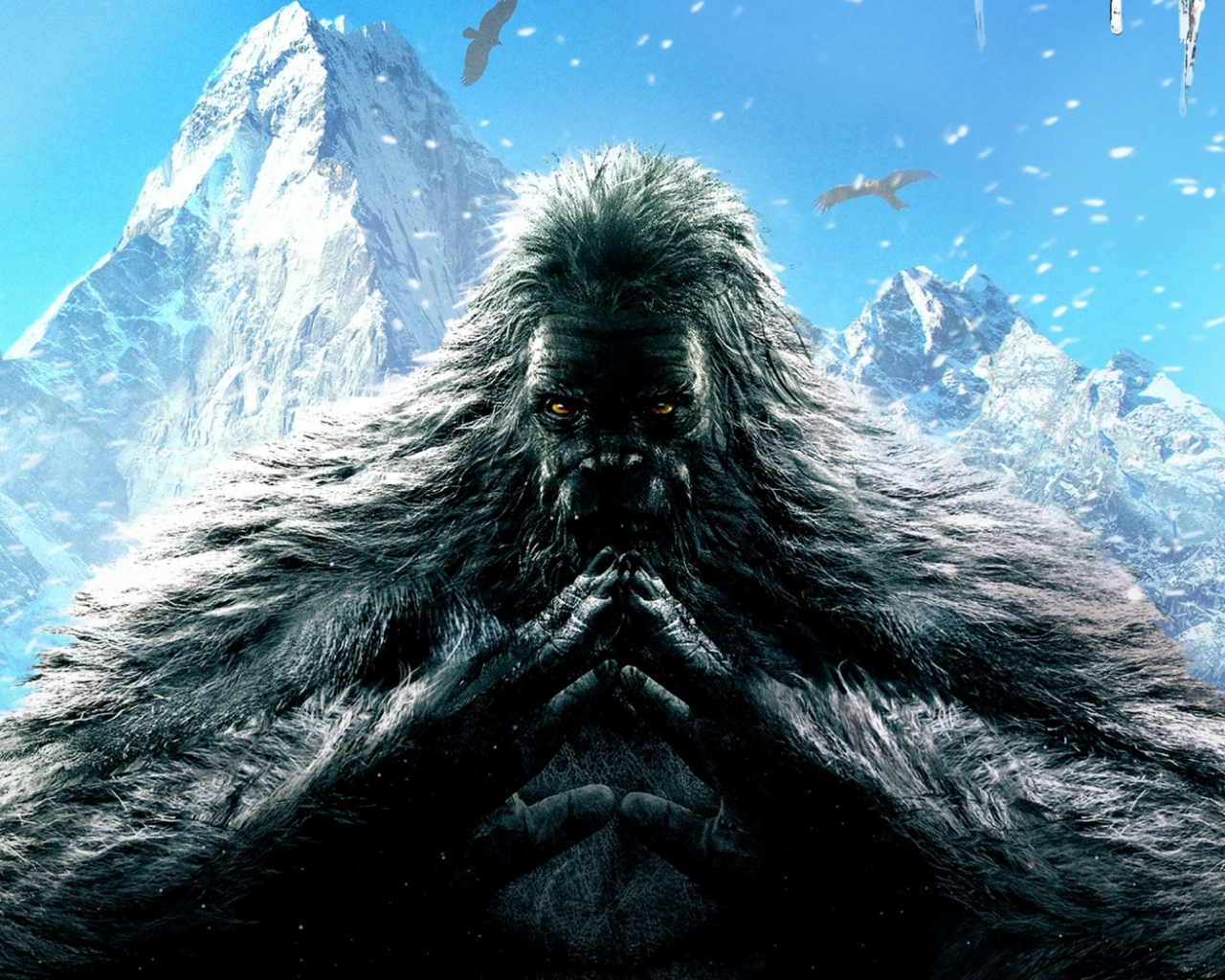 Wallpaper Far Cry Ubisoft Gorilla Birds Snowman