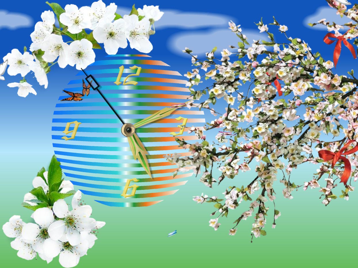 Apple Blossom Clock Screensaver Attract Good Spirits And Fortune