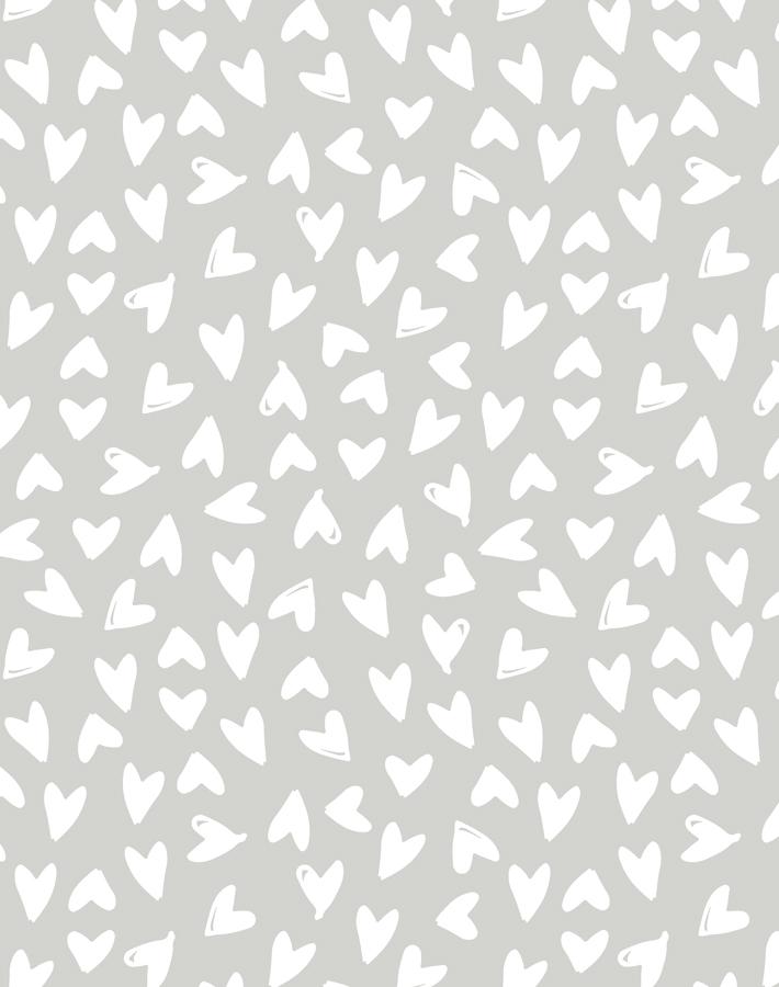 Hearts Wallpaper   Grey Removable Peel And Stick Traditional 710x900