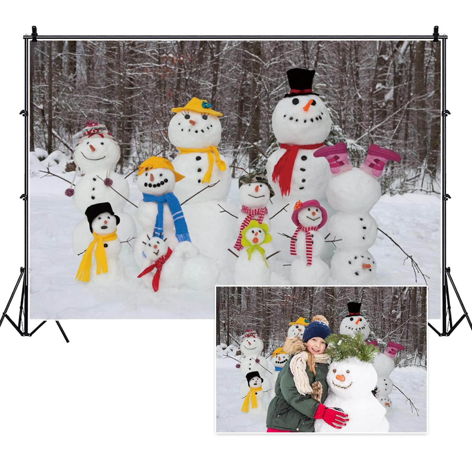 Amazoncom Funny Snowman Family 7x5ft Photography Backdrop for