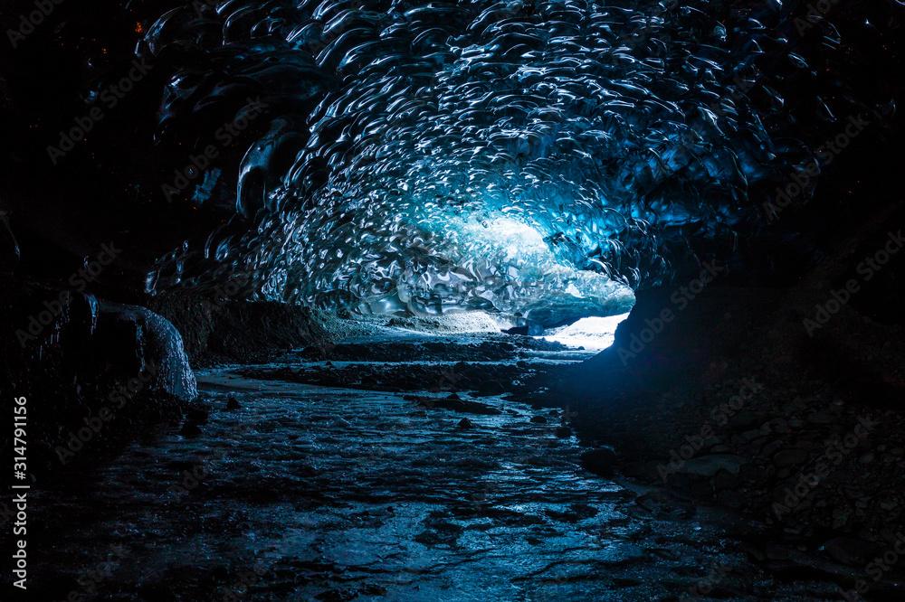 Ice Cave In Glacier Iceland Stock Photo