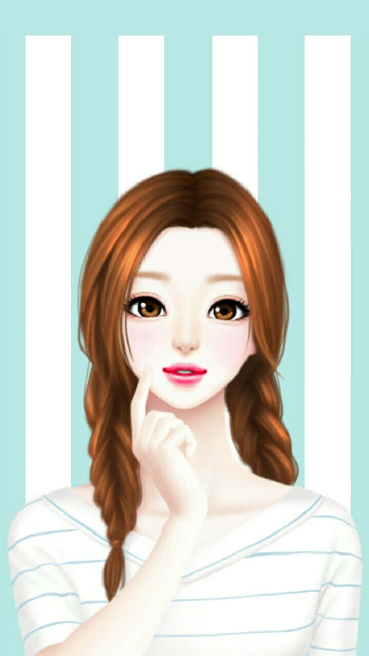 Beautiful Girl Cartoon Wallpaper