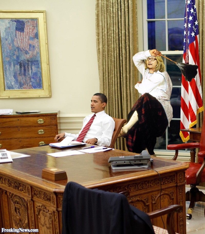 Hillary Clinton Cleaning The Oval Office In