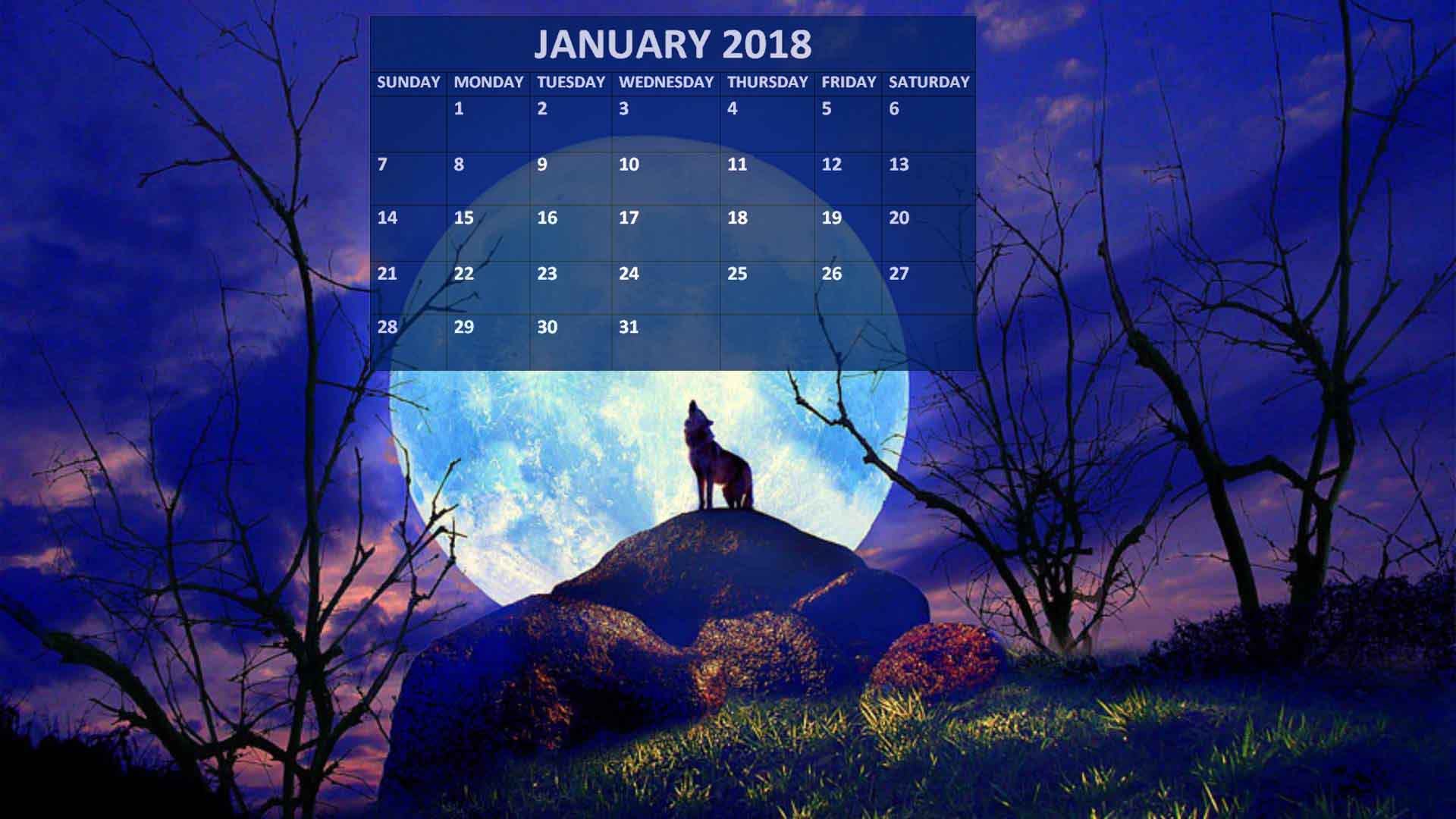 Amazing January Nature Printable Calendars