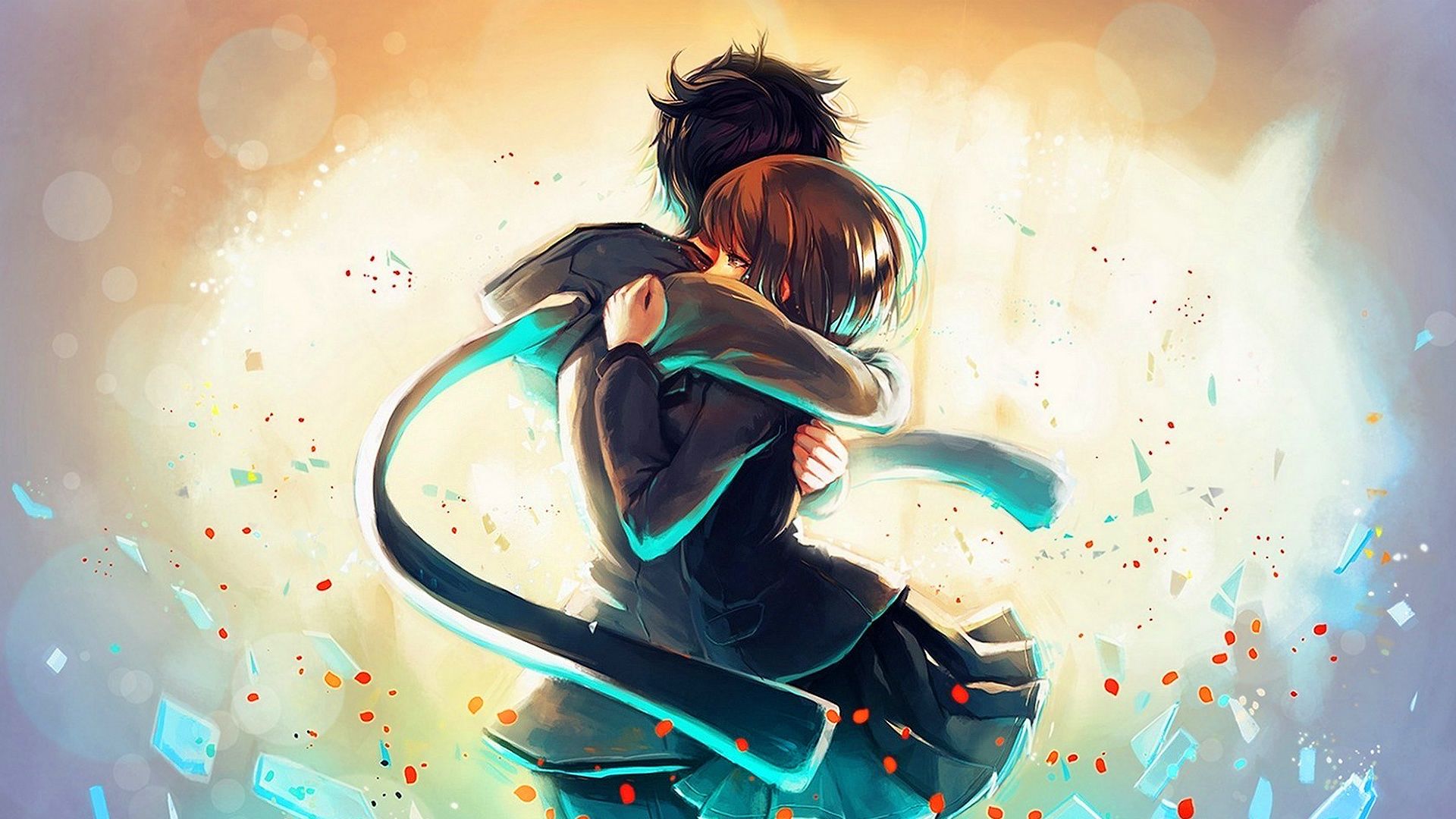 Anime Hug Boy Girl Wallpaper Pc Hd