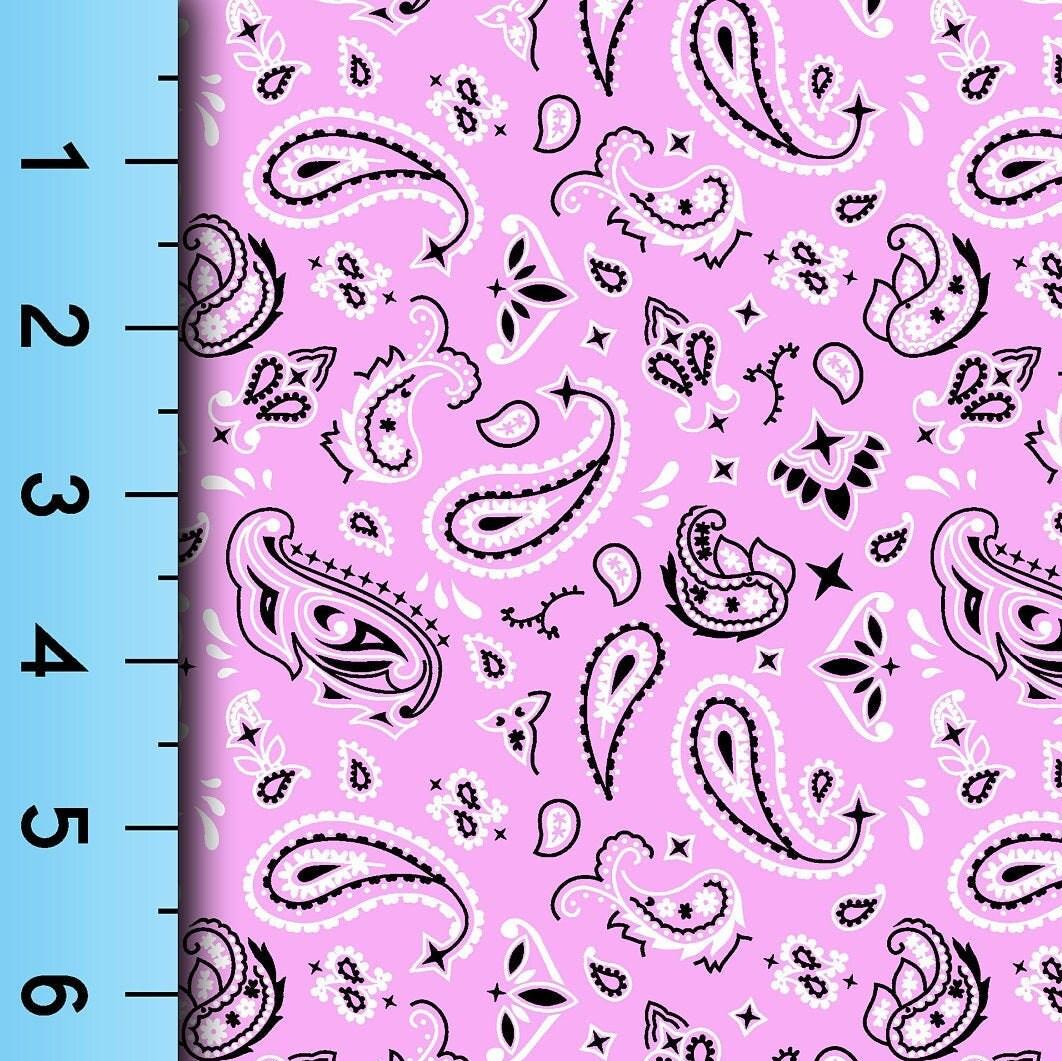 Pink Paisley Fabric Print Boho Cowgirl Bandana Design By The Yard