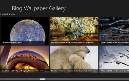 Bing wallpaper app for Windows 8 Free Software