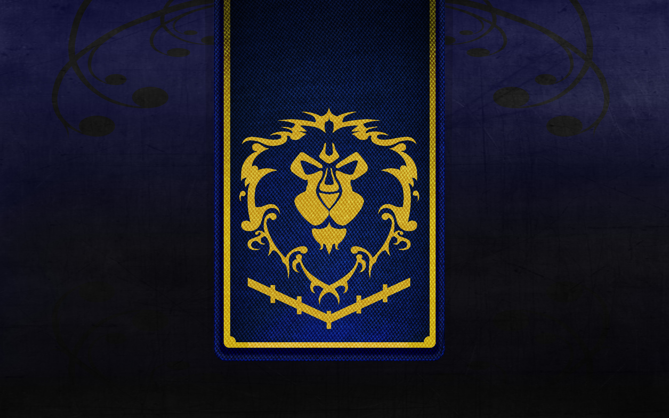 Black World Of Warcraft Gold Textures Lions Alliance Crests Wallpaper