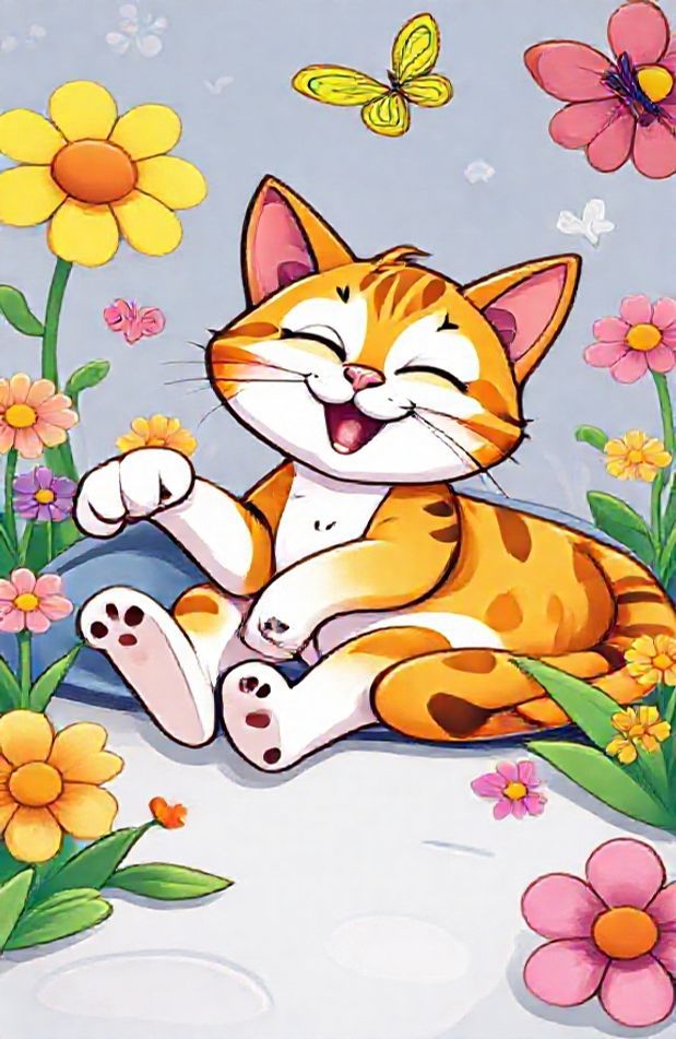 Cute Cartoon Cat Wallpaper
