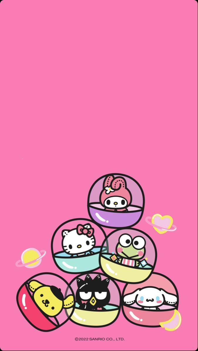 Sanrio Balls Hello Kitty iPhone Wallpaper Cartoon
