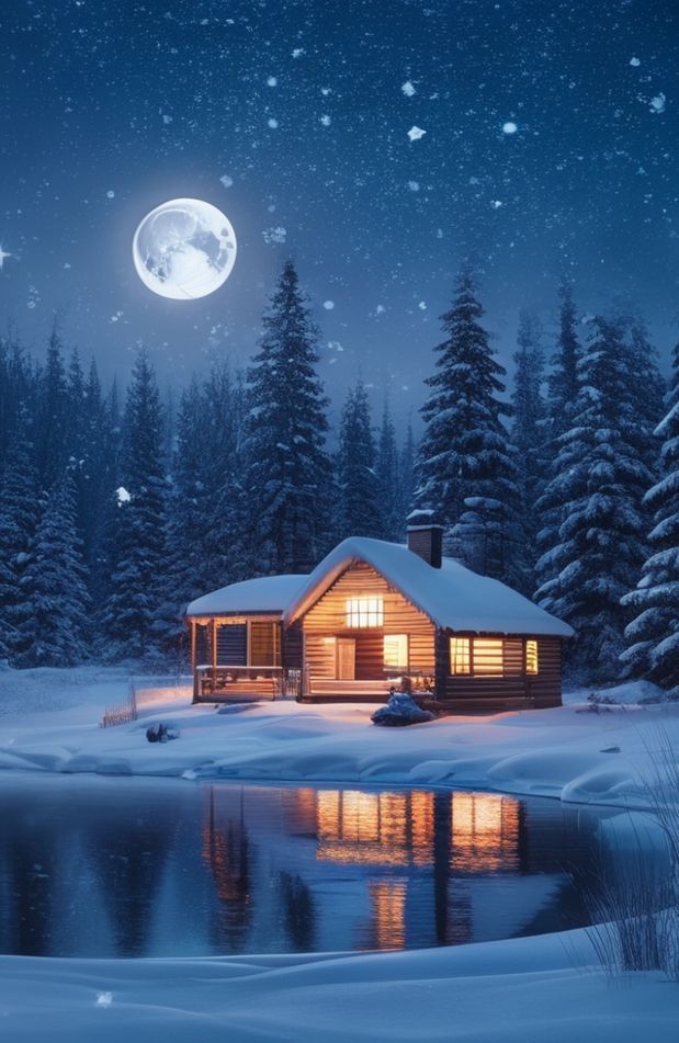 Winter Night Scenes Wallpaper