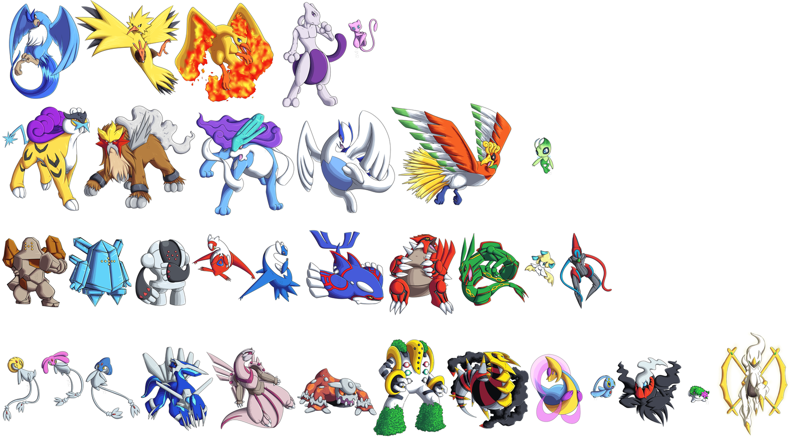 All The Legendary Pokemon Wallpaper