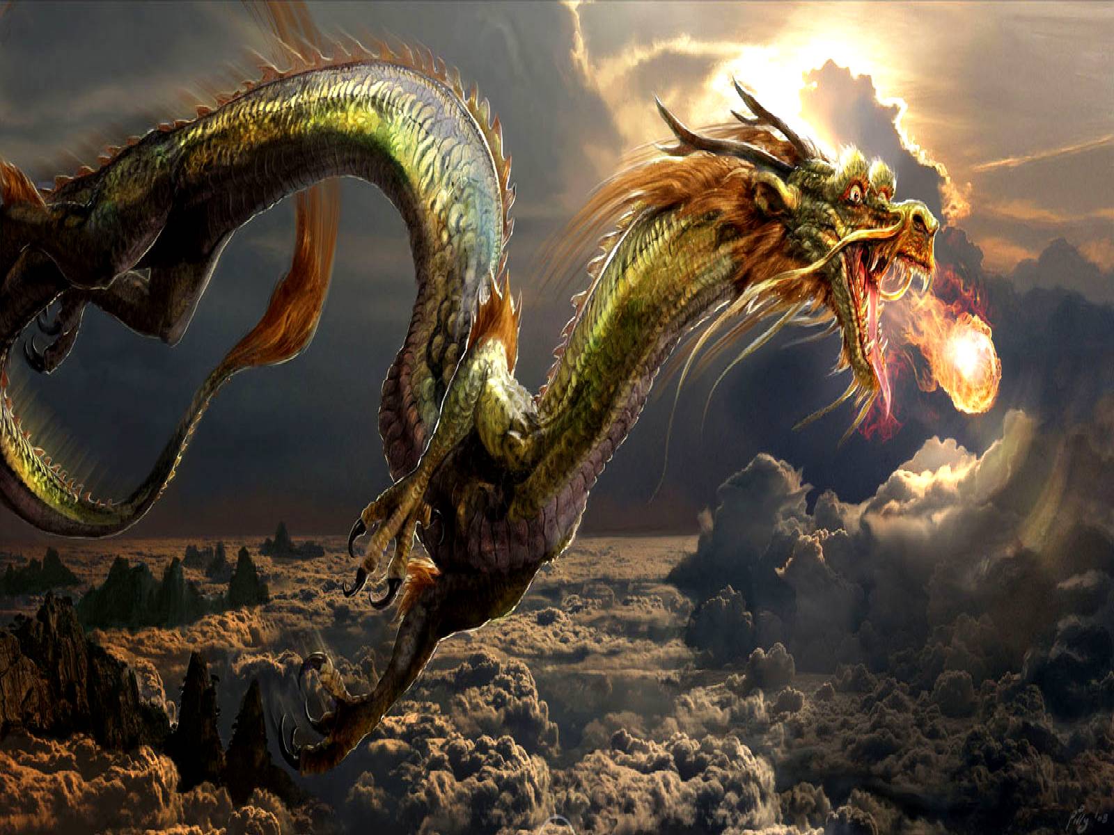 The Dragon Pearl   Dragons Wallpaper