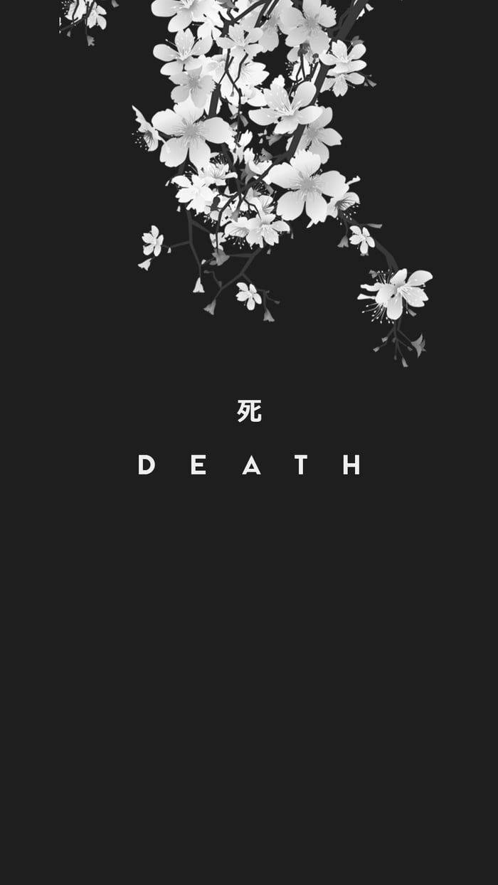 Black Aesthetic Phone Death And Flowers Wallpaper
