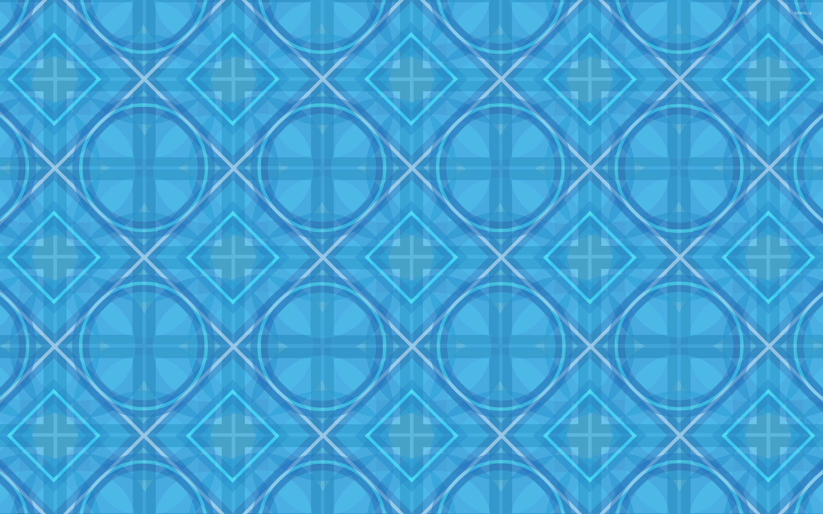 Blue Diamond Pattern Wallpaper Abstract
