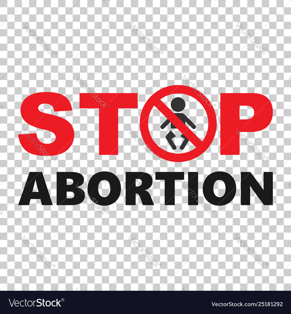 Stop Abortion Banner Icon In Transparent Style Vector Image