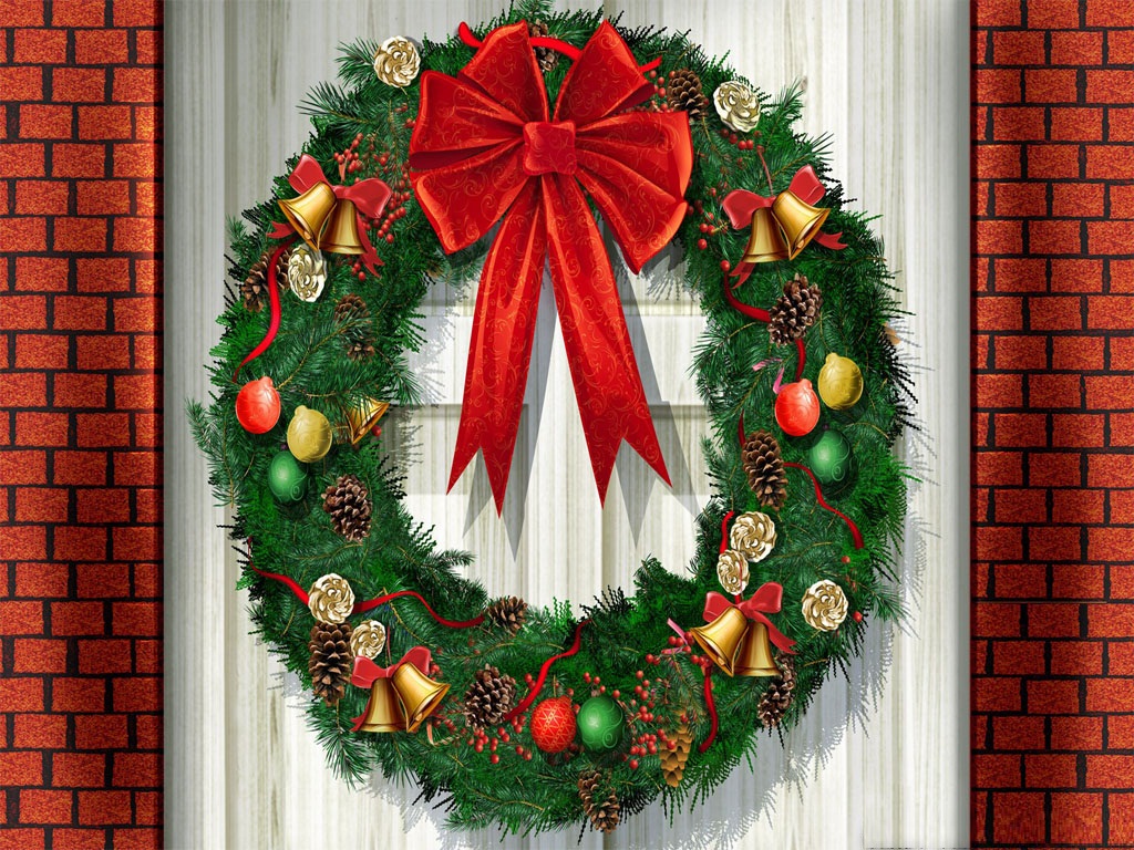 Merry Christmas Wreath Wallpaper Pictures Pics