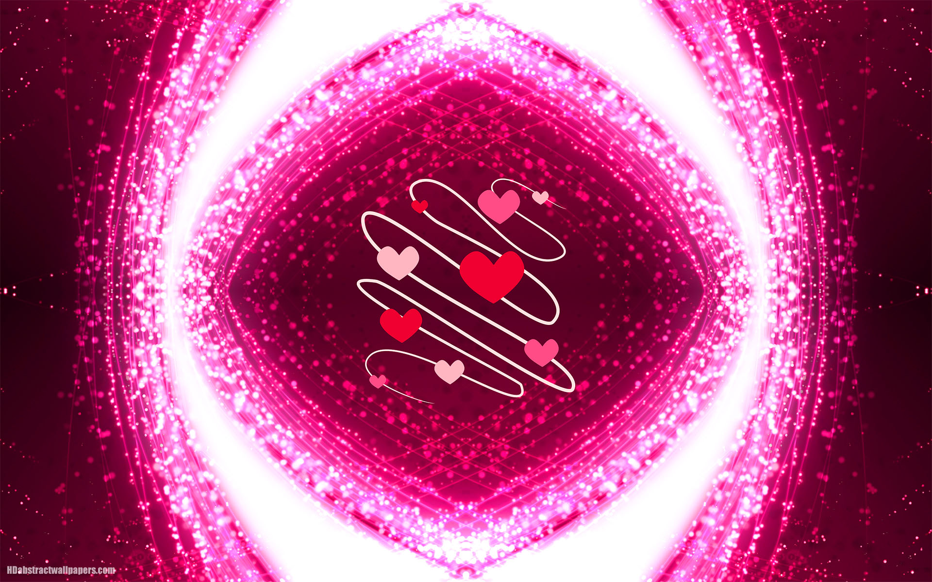 Pink abstract background with love hearts HD Abstract Wallpapers