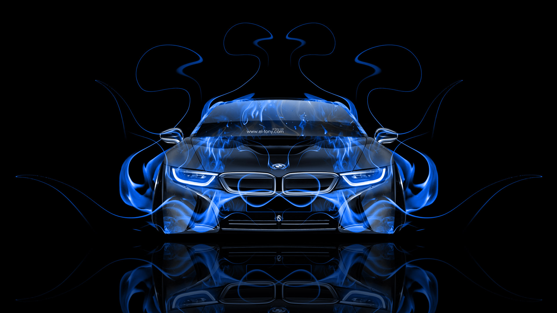 Bmw I8 Front Fire Abstract Car El Tony