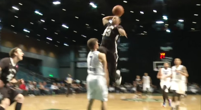 John Stockton S Son Gets Posterized With Knee To Chin Dunk Video