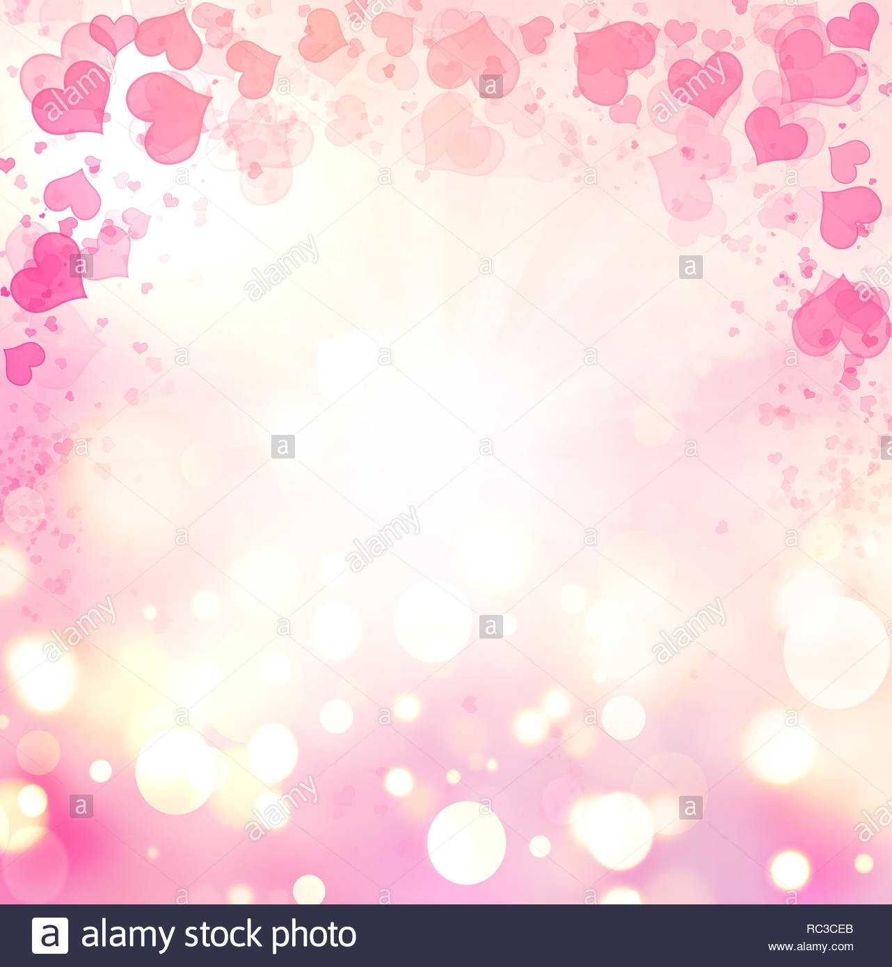 Valentine Hearts Abstract Pink Background StValentines Day