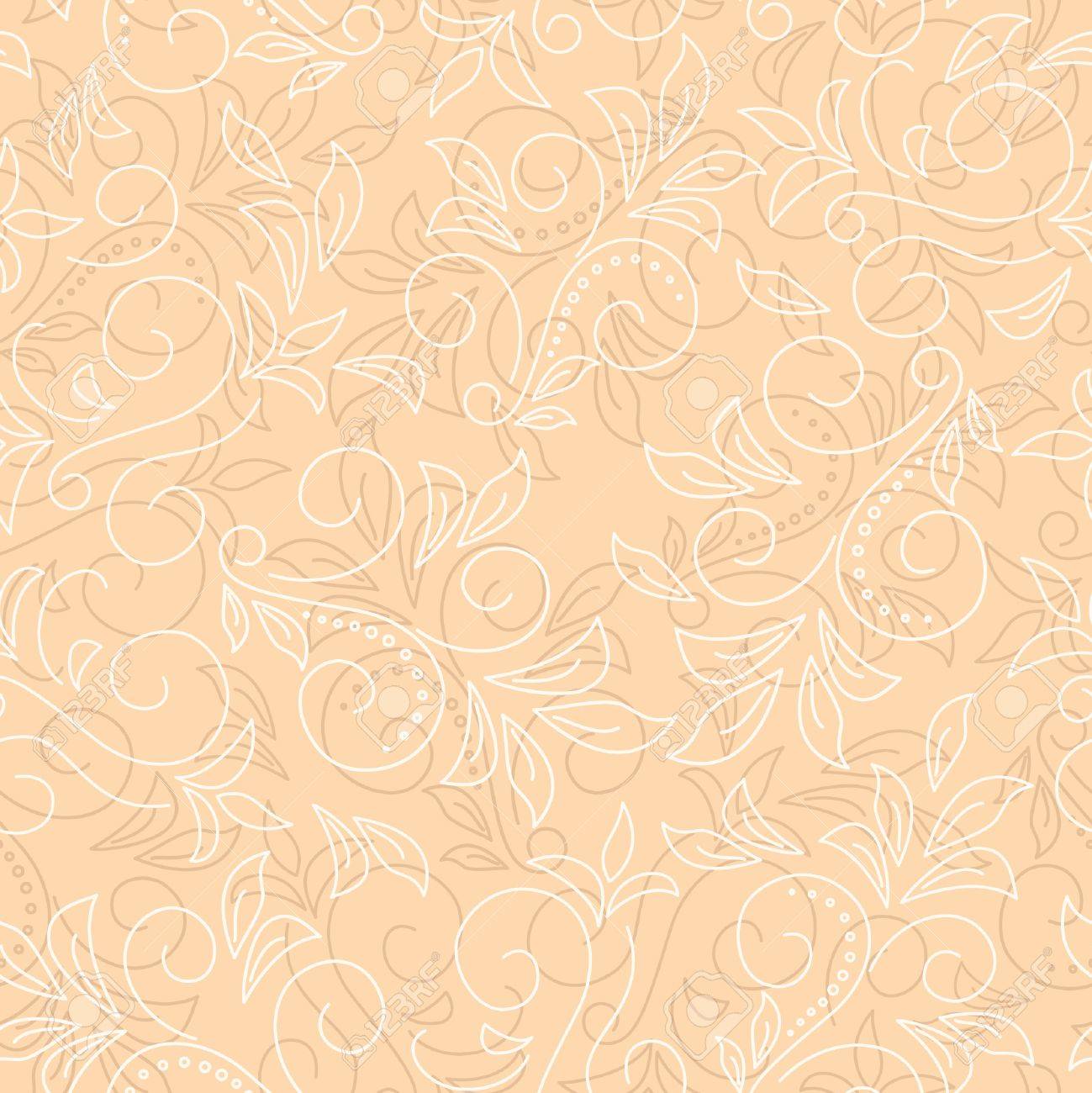 Light Beige Seamless Floral Background Vector Royalty