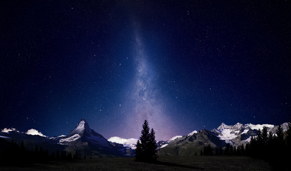 Alpine Night Sky Allsizewallpaper