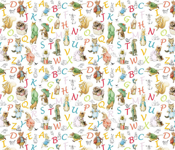 Beatrix Potter Wallpaper Alphabet And Decals Peter Rabbit