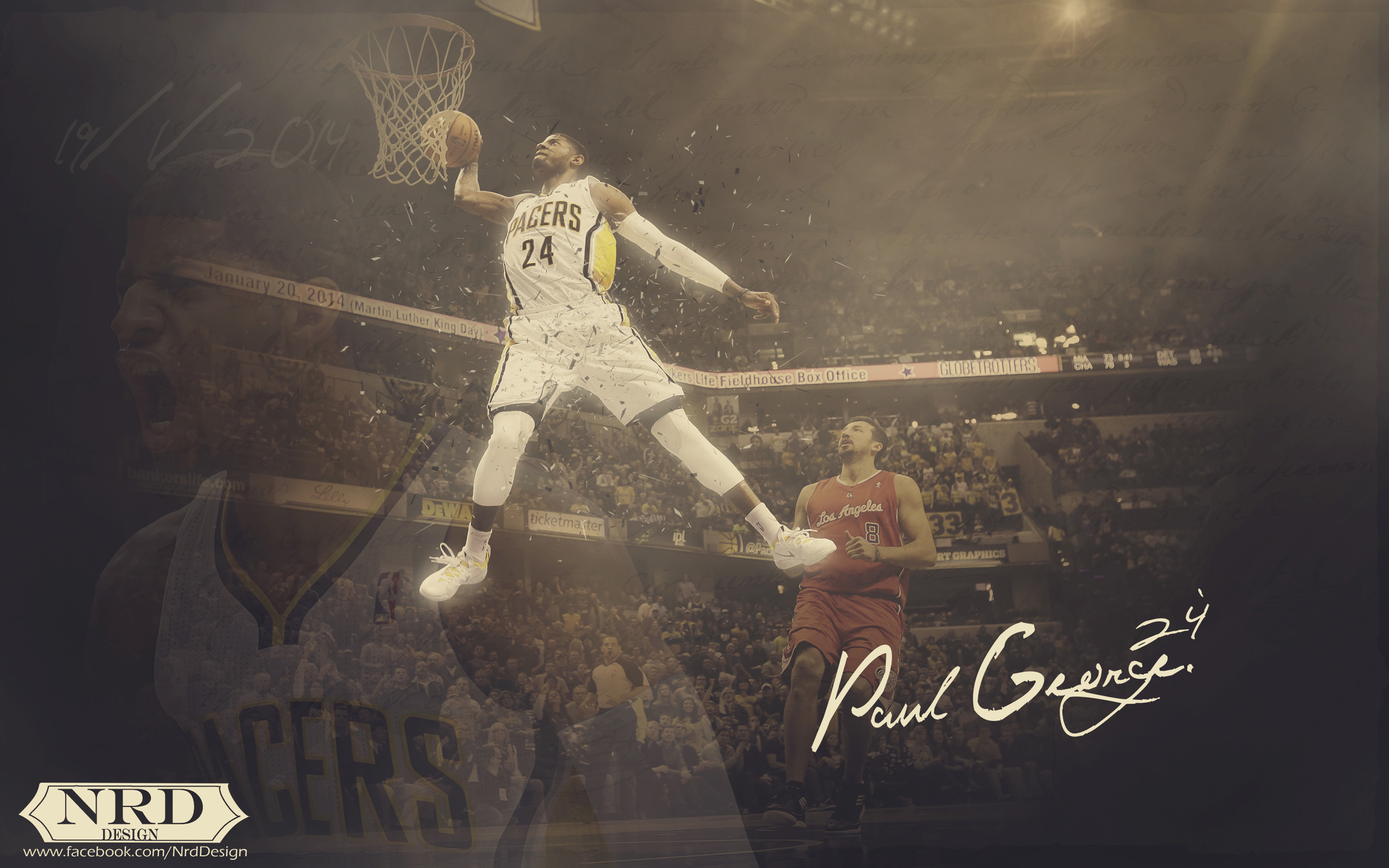 Paul George Slam Dunk Wallpaper Basketball