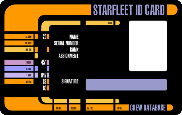 Star Trek Id Card By Calvinj817