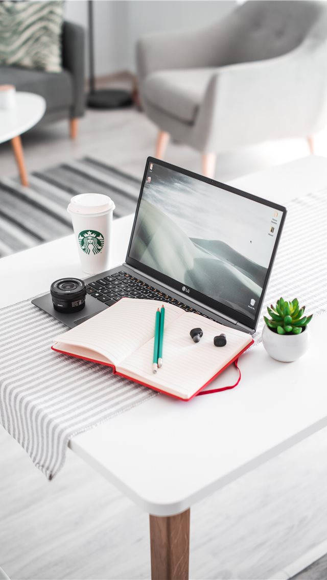 iPhone Desk With Succulent Wallpaper