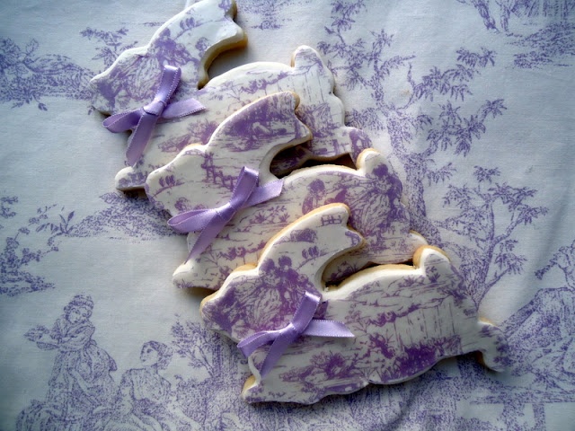 Purple Toile Rabbit Cookies Sweet Everything Tea Party Pintere