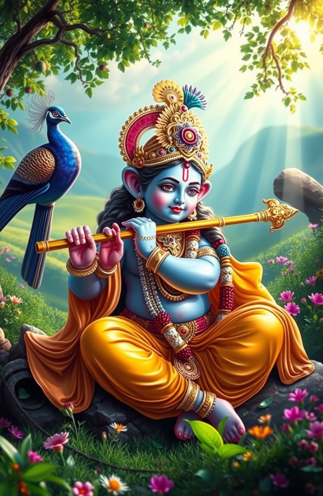 God Krishna HD Wallpaper
