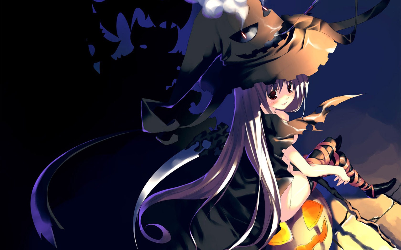Sexy Girl Witch Halloween Anime Wallpaper Widescreen A153