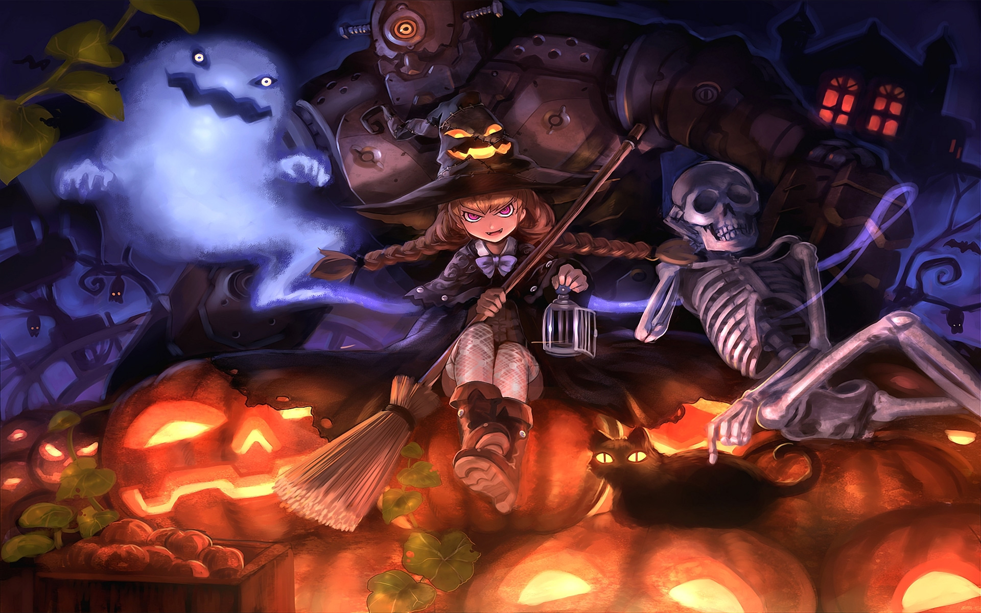  ittle Halloween Witch computer desktop wallpapers pictures images 1920x1200