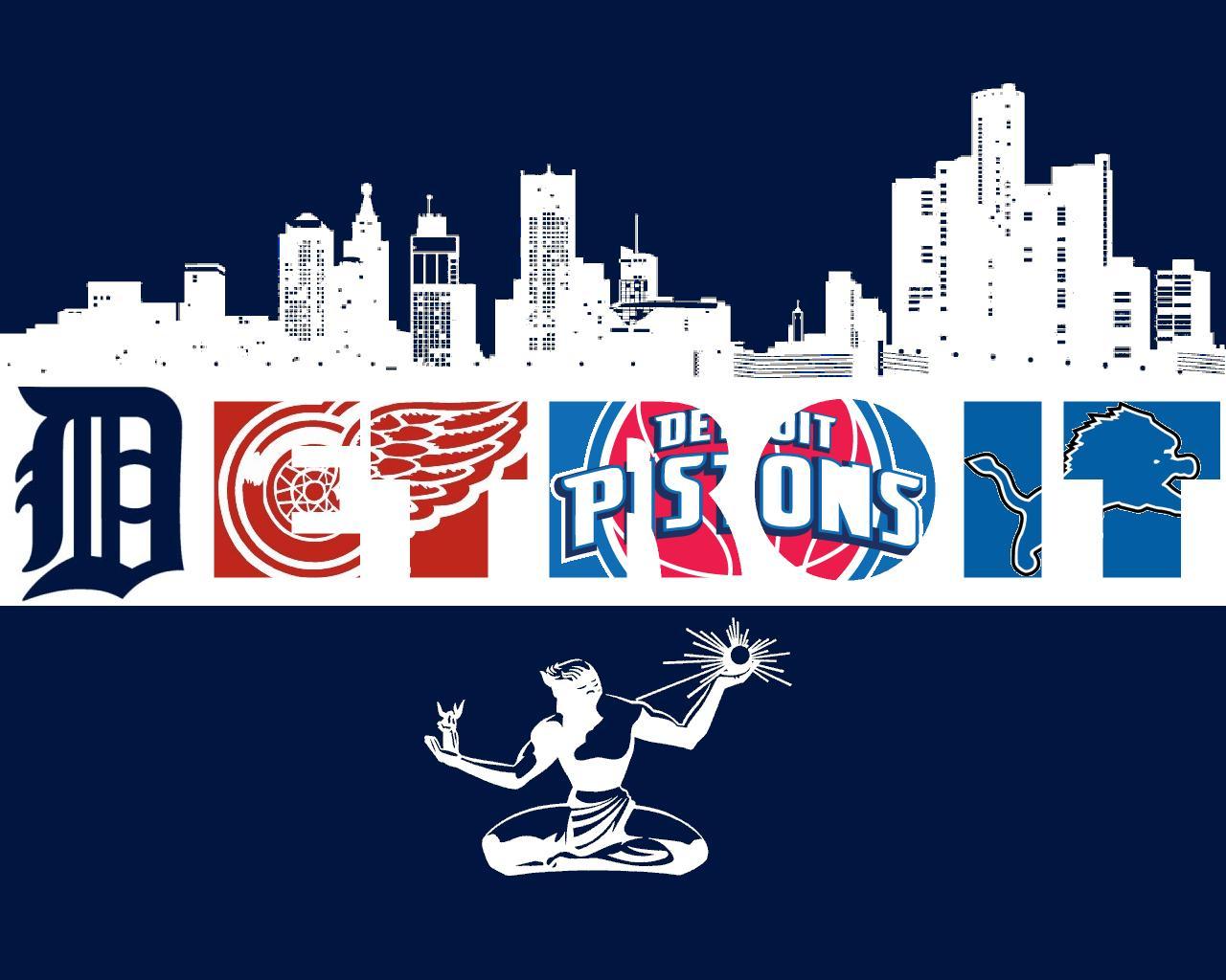 Detroit D Logo Skyline Wallpaper